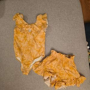Jessica Simpson Yellow Ruffled Swim Bottoms